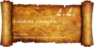 Lendvai Levente névjegykártya