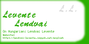 levente lendvai business card